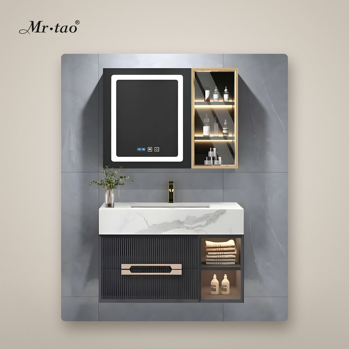 Mr·tao W16 Bathroom Vanity Set with Smart Mirror Cabinet
