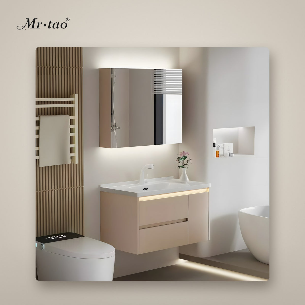 Mr·tao W74 Bathroom Vanity Set with Mirror Cabinet
